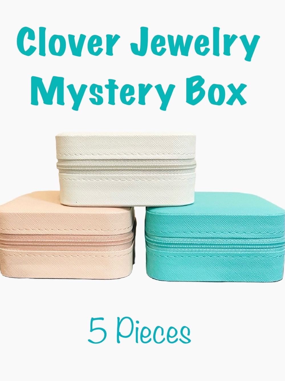 5 Pc Clover Jewelry Mystery Box Travel Jewelry Box Gold Filled Plated Stainless